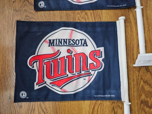 Minnesota Twins Logo Vehicle Window Flag MLB Baseball Car Set of 2 + BONUS HAT - Picture 4 of 7