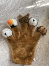 Arctic Circle Alaska Animal Plush Hand Puppet Glove Wolf Polar Bear Moose Bird