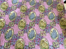 CATS IN OVALS ON PINK FLANNEL--BY THE YARD