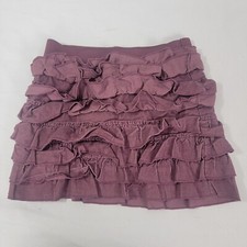 Gap Kids Girl's Purple Layered Ruffle Corduroy Skirt Small Size 6 / 7 11.5" L