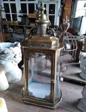 LANTERNA LUCE VENTO STILE COLONIALE ORIENTE METALLO STILE ANTICO ORO PATINATO RETRÒ NUOVA