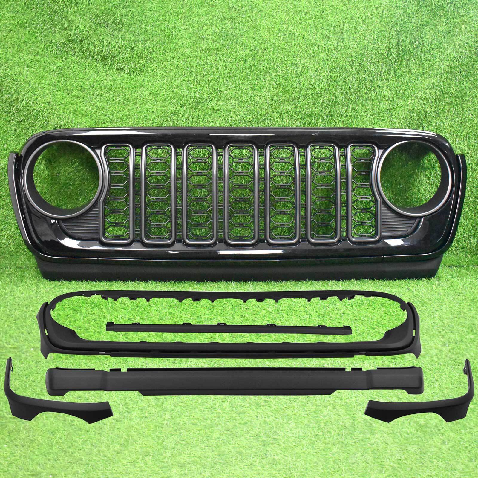 Gloss Black Upper Grille Assembly for Jeep Wrangler JL & Gladiator JT 2018-2024