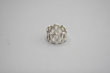 VTG Sterling Silver - MODERNIST Wave Open-Work Ring Size 7 - 5.6g