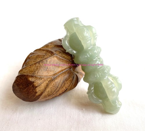 Hombres Mujeres Jade Vajra Collar Colgante 100% Natural Hotan Jade Vajra Colgante Y072 - Imagen 23 de 99