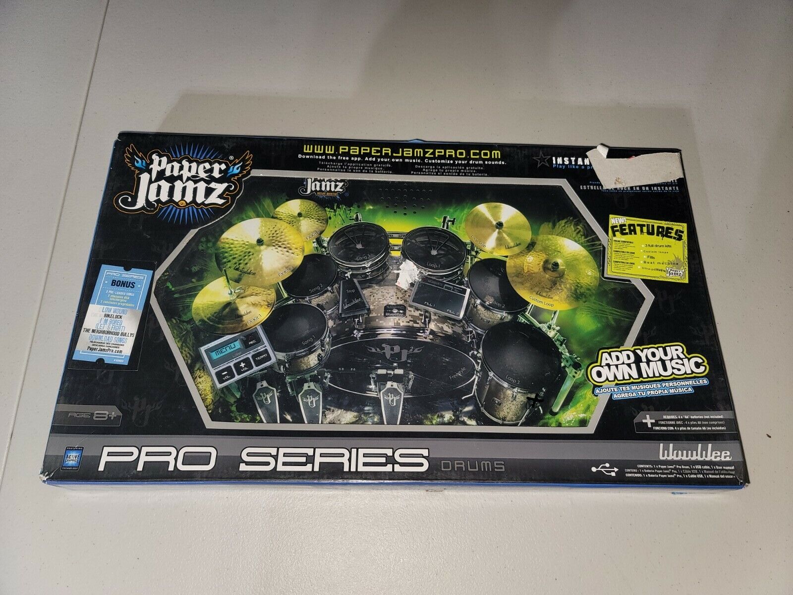 Paper Jamz Pro Series Battery Drum Set Instant Rock Star Blue Wo