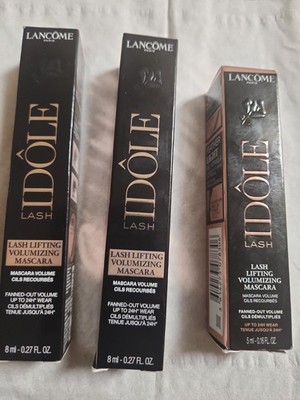 3pk Lancome Idole Lifting Volumiz Mascara Glossy Black 01 Fullsz 8ml X2 & 5ml X1