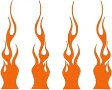 4PCS Flame Reflective Sticker, Sports Flame Style Waterproof Sti Color: Orange