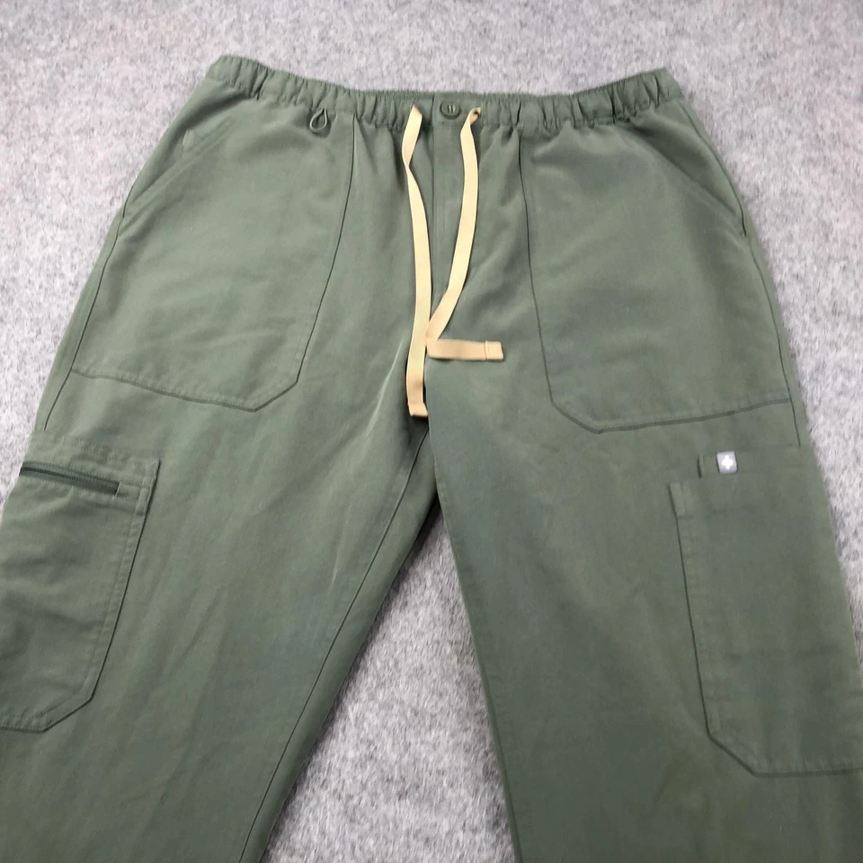 FIGS Scrub Pants Mens Large Olive Cairo Cargo Drawstring Medical Zip 1000200R - Image 4 of 4