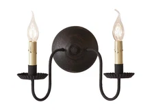 Ashford Wall Sconce in Black over Red 9 Inches High