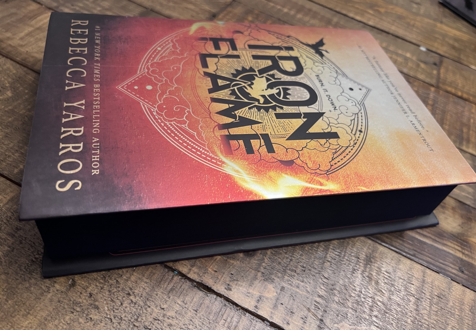 STAMPED SIGNED Quoted Rebecca Yarros Iron Flame TOUR Ed w/ Sprayed Edges 1/1