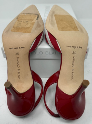 Manolo Blahnik Carolyne Pointy Toe Stripe Pump, Size 6 US 36 EU