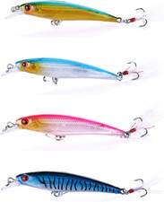 DEZ 4 PCS Spinning Esche Artificiali Mare per La Pesca Spigola Seppie, in Silico