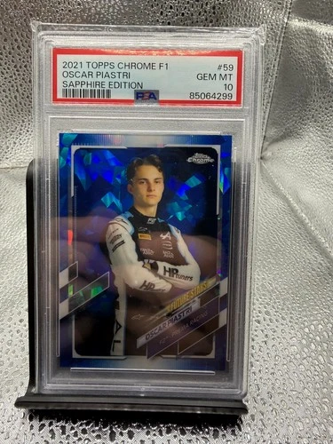 2021 Topps Chrome F1 Oscar Piastri Sapphire Edition Rookie #59 PSA 10