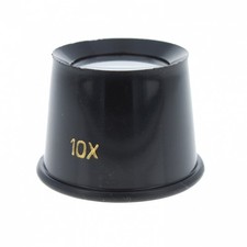 Universal Tool 10X Plastic Jewelers Loupe 25mm Diameter Glass Lens Magnifier
