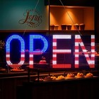 Open Signs for Business, Usa Flag 30"x10" Large Light Up Open Sign Led with O.