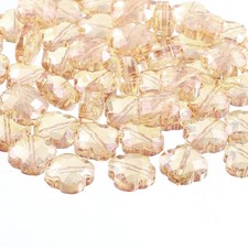 60 Pcs Transparent Shamrock Beads Jewelry Bracelet Making Supplies, Gold