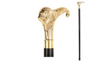 Brass Lion Handle Cane - Black Wooden Walking Stick, Handcrafted, Perfect for...