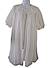 Vintage 60's Sheer Peignoir Robe Nightgown Negligee Gown Set Cream ILGWU Made
