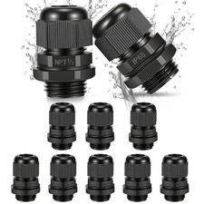 10PCS 1/2 inch NPT Cable Gland Waterproof, Industrial Grade IP68 Waterproof Cabl