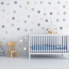 Boho Polka Dots Sticker 72 PCS, Cute Circle Wall Decals for Bedroom Playroom ...