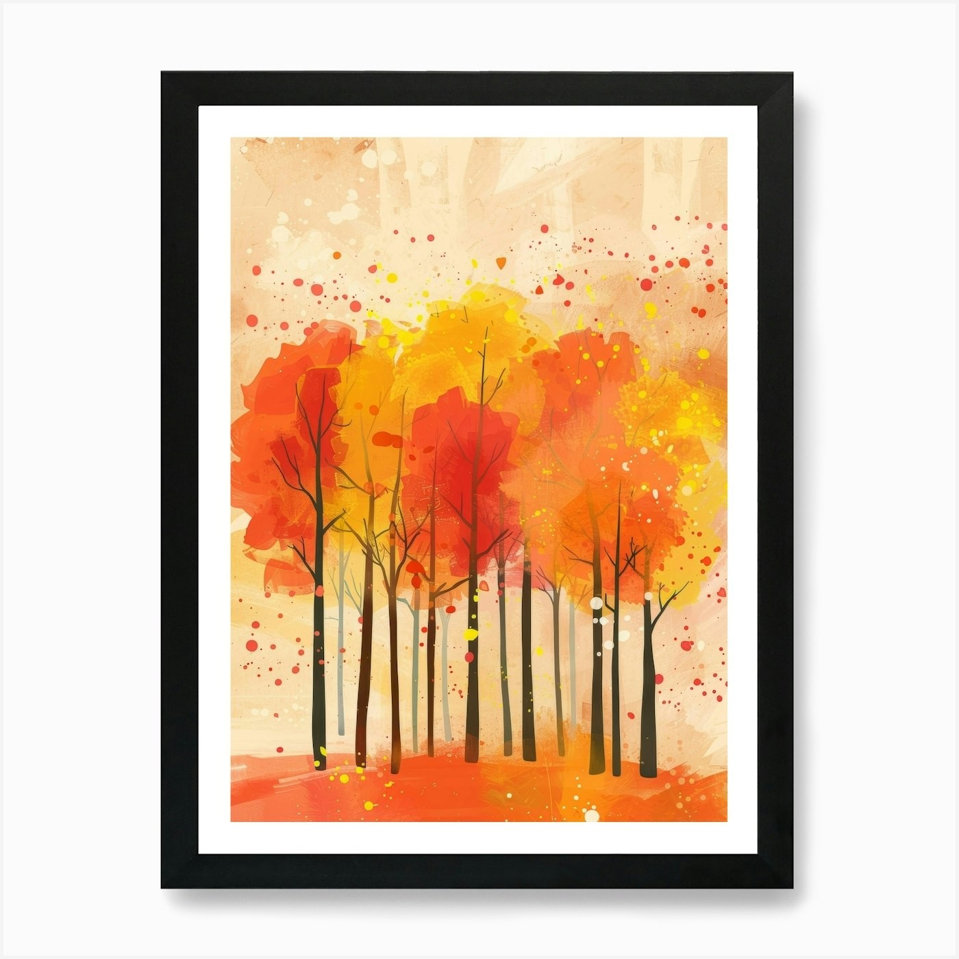 Autumn Trees 27 Framed Art Print Canvas Wall Decor Picture  