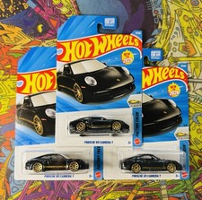 Mattel 2026 Hot Wheels 1:64 Porsche 911 Carrera T Factory Fresh Black Set/Lot X3