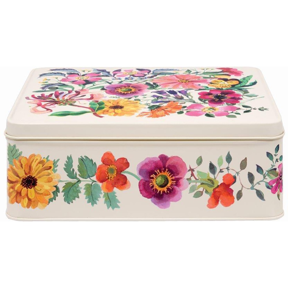 Emma Bridgewater Garden Flowers Deep Rectangular Storage Tin Steel 19.5cm