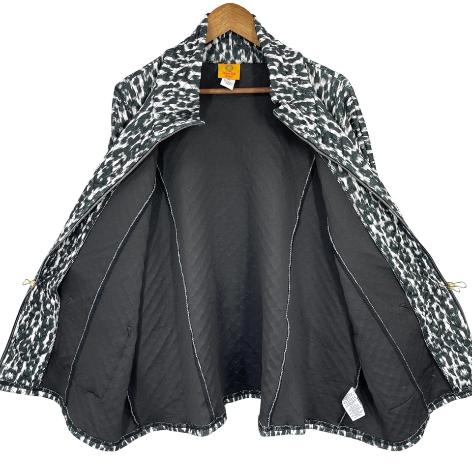 Ruby Rd Jacket Woman Quilted Animal Leopard Lightweight Zip Mock Neck Size 3X - Image 4 of 4