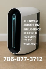 Alienware Aurora R12 Gaming PC – Intel i7, RTX 3060 Ti, 16GB RAM, 1TB SSD
