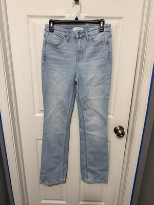 Flying Monkey Bootcut Jeans Womens Sz 27 Raw Distressed Hem Light Wash Mid-Rise