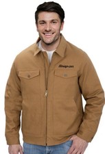 Snap-on Men's Brown Zip-Front Work Jacket with Embroidered Logo