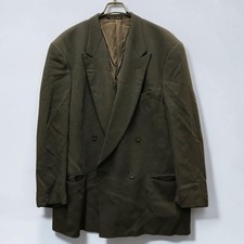 Vintage 90s Giorgio Armani Double Breasted Wool Blazer Gray 42 Made in Italy