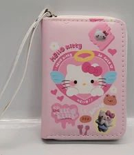 Hello Kitty Pink Coin Purse - Makeup Bag - Pouch - Wrist Strap