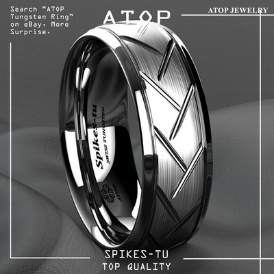 6mm Silver Brushed Tungsten Ring For Men Wedding Band Bridal ATOP Jewelry 12.5
