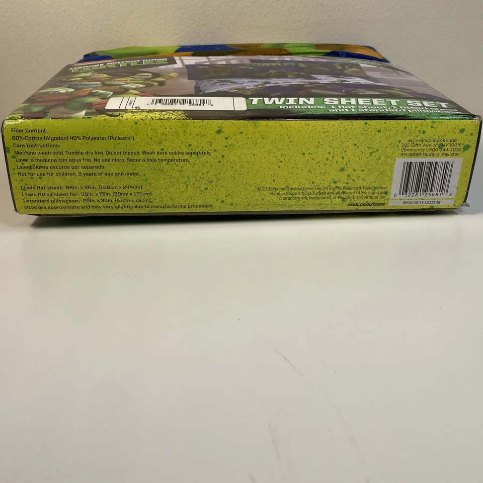 Nickelodeon Teenage Mutant Ninja Turtles TMNT 3 Piece Twin Sheet Set NEW 2014 - Image 4 of 4