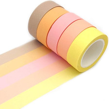 Washi Masking Tape Set, Assorted 5 Rolls, Decorative Writable Tape, for Fun DIY