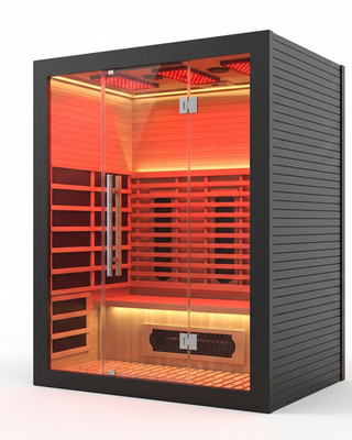 3 Person Full Spectrum Infrared Sauna w/ Red Light Therapy- Factory Direct