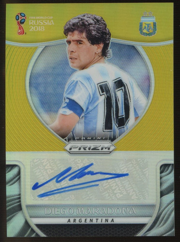 2018 Panini Prizm World Cup Soccer Gold Prizm Diego Maradona AUTO 4/10