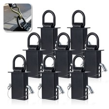 8 Pack Stake Pocket D Ring Heavy Duty Adjustable Trailer Stake Pocketblack