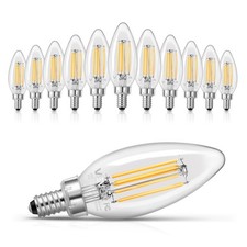 VEVOR LED Candelabra Bulbs 12-Pack Dimmable Chandelier Light Bulbs 2725K 90 CRI