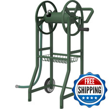 Artigarden Garden Hose Reel Cart Wheels Outdoor Heavy Duty Powder Coated Steel