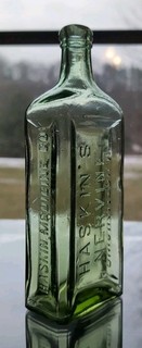 Rare Green Dr Haskin's Haskins Nervine Medicine Bottle Binghamton NY New York