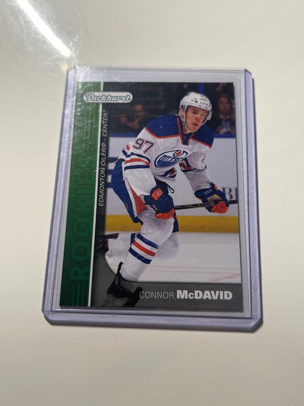 2015-16 Parkhurst Connor McDavid Oilers Rookie Card Upper Deck Green Parallel RC