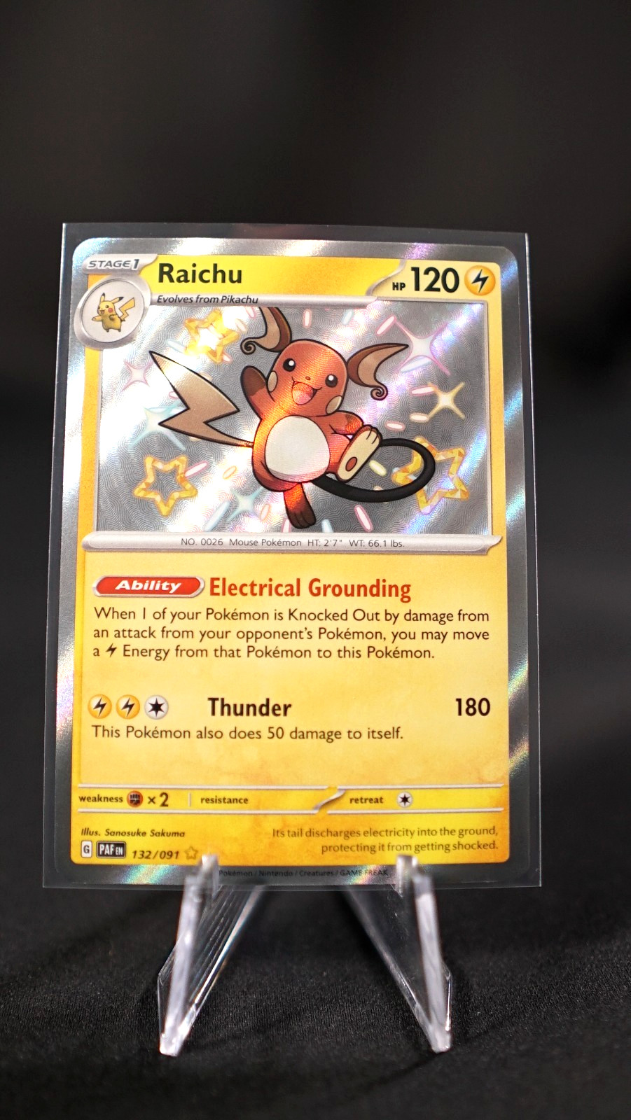 Pokemon Raichu 132/091 SV: Paldean Fates Holo NM