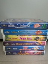 Lot of 6 Walt Disney Home Video Black Diamond VHS Clamshell Tapes