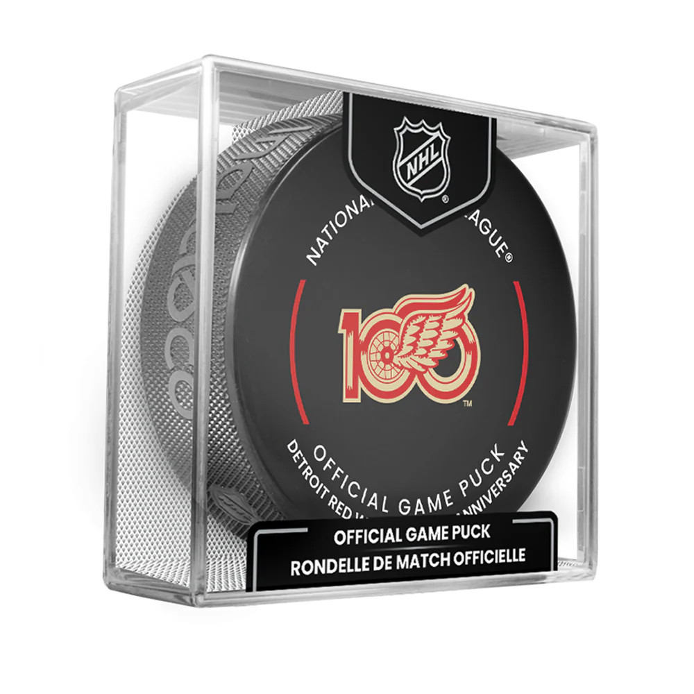 Detroit Red Wings 100th Anniversary 2025-26 NHL Official Game Hockey Puck Cubed