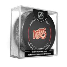 Detroit Red Wings 100th Anniversary 2025-26 NHL Official Game Hockey Puck Cubed