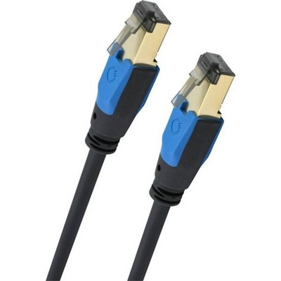 Oehlbach D1C19353 RJ45 Network Cable, Patch Cable CAT 8.1 2.00m Black 1pc