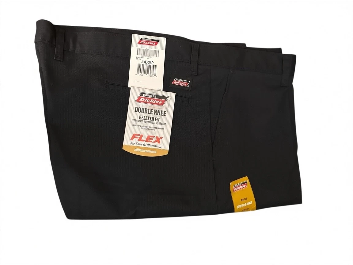 dickies mens relaxed fit straight leg double knee side pocket work pants 44x32