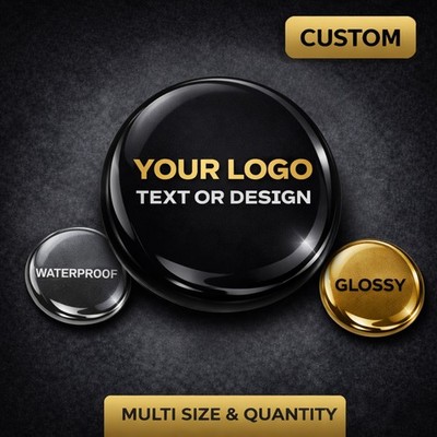Personalisiert Doming Aufkleber 3D Silikon Custom Name Logo Wunschtext Stickers